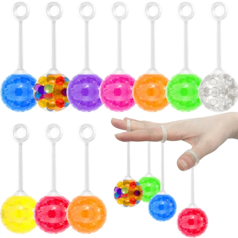 5Pcs 3.5cm TPR Finger Bounce Grape Balls - Adult Stress Relief Squeeze Sensory Toys Kids Birthday Party Pinata Fillers