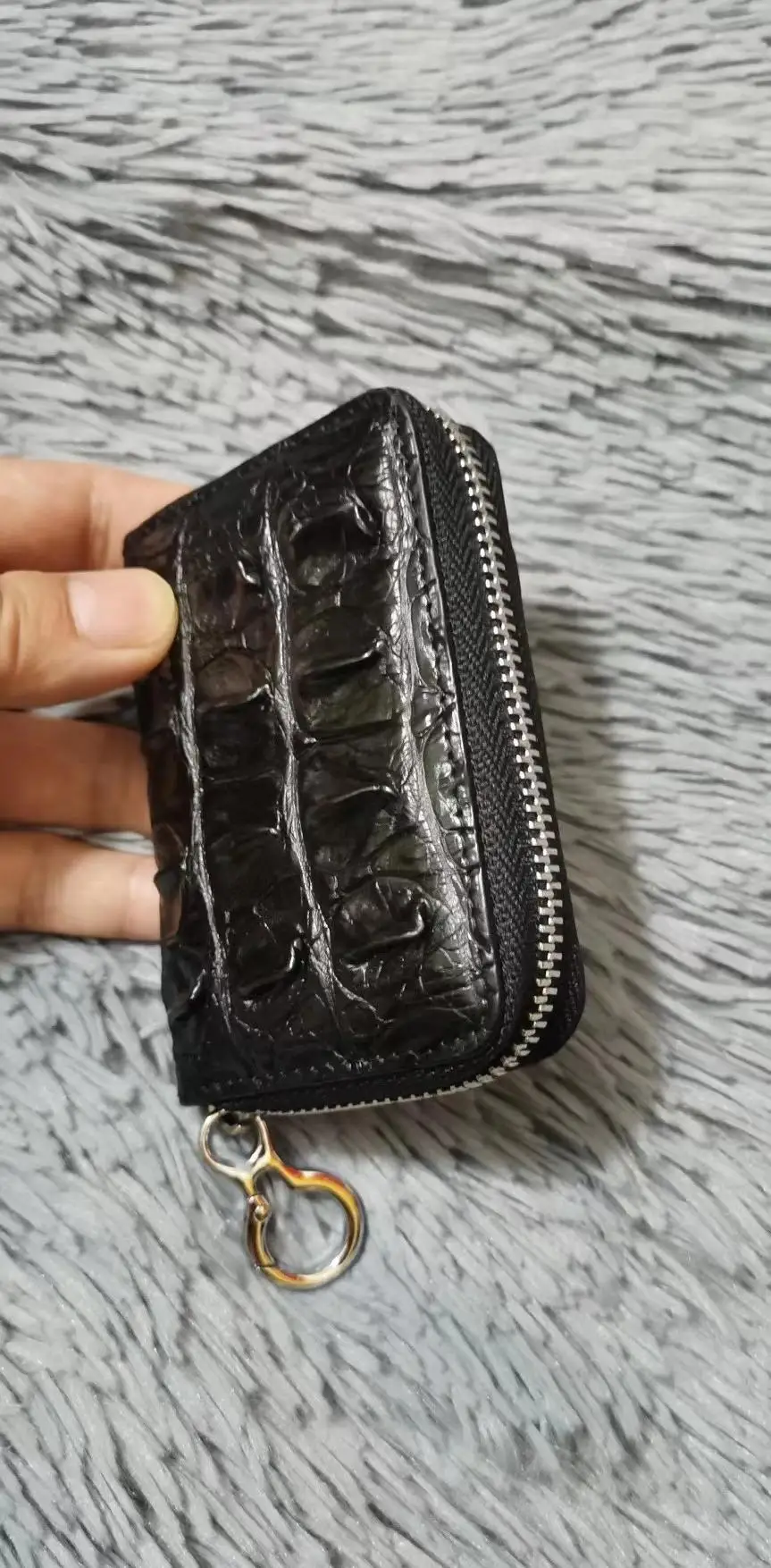 2023 New Back Crocodile Leahter Card Holder Genuine Leather Leisure Card Bag Fashion zipper Card Case 50