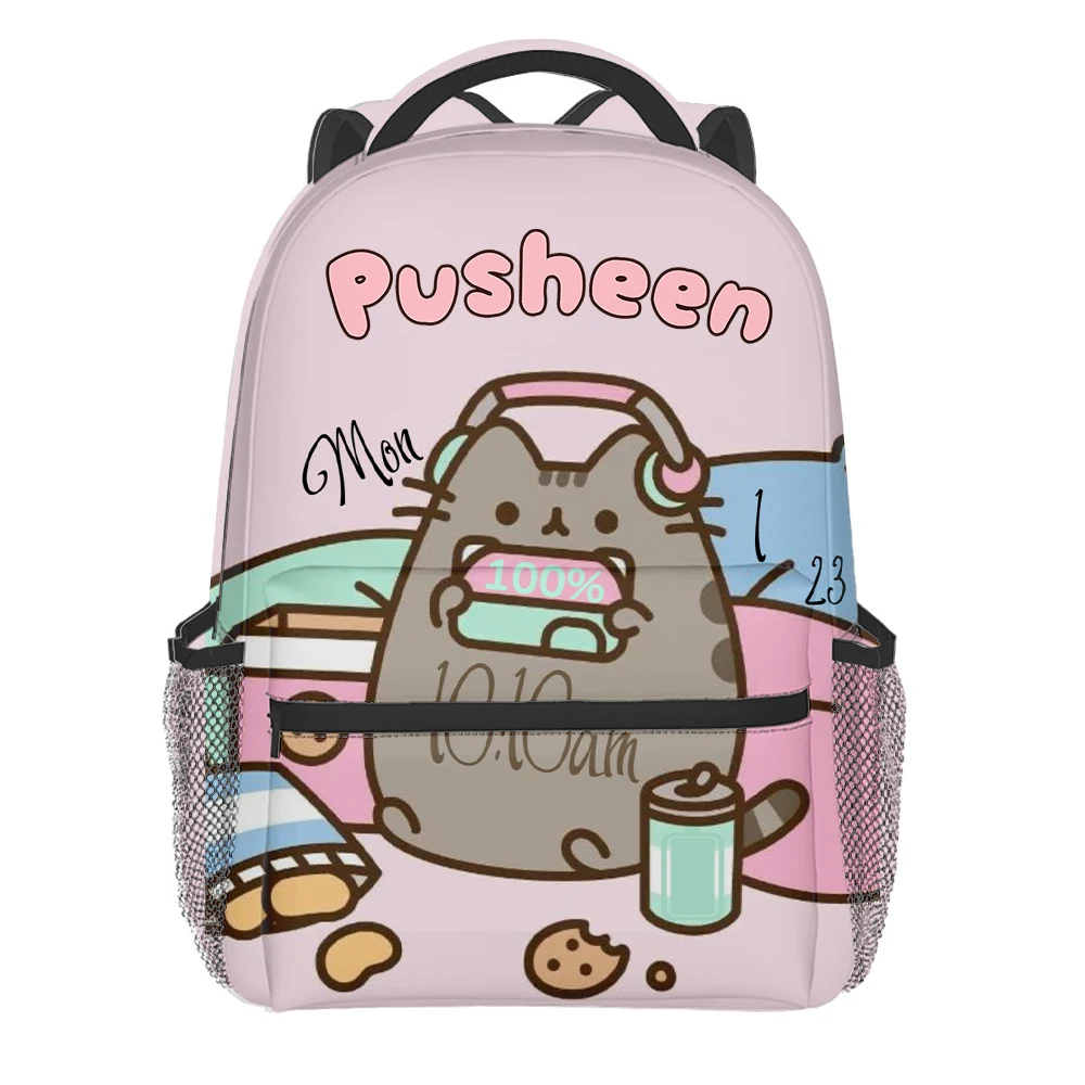 Fat Cat Pusheens Student Knapsack Cartoon Printed Harajuku Fashion Teenage School Supplies Bags Girl Cute Womens Office Backpack