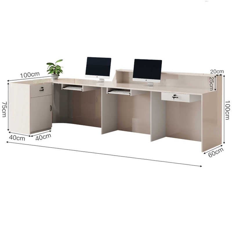 Simple Trendy Desk Table Exquisite Luxury Classic Premium Reception Desk Modern Beauty Recepcion Mostrador Office Furniture