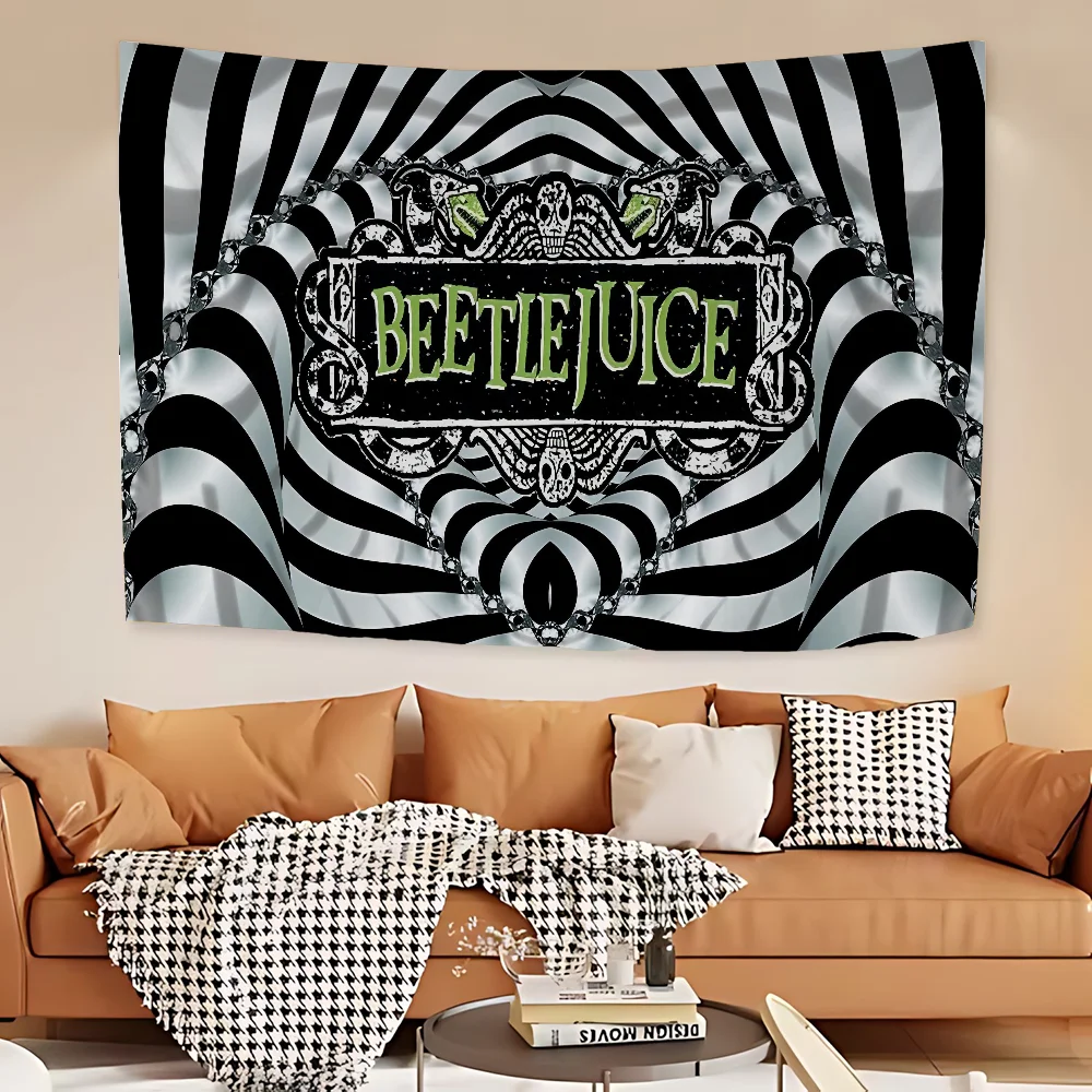 Tim Burton Horror B-Beetlejuice Sandworm Printed Large Wall Tapestry Cheap Hippie Wall Hanging Tapestries Mandala Home Decor