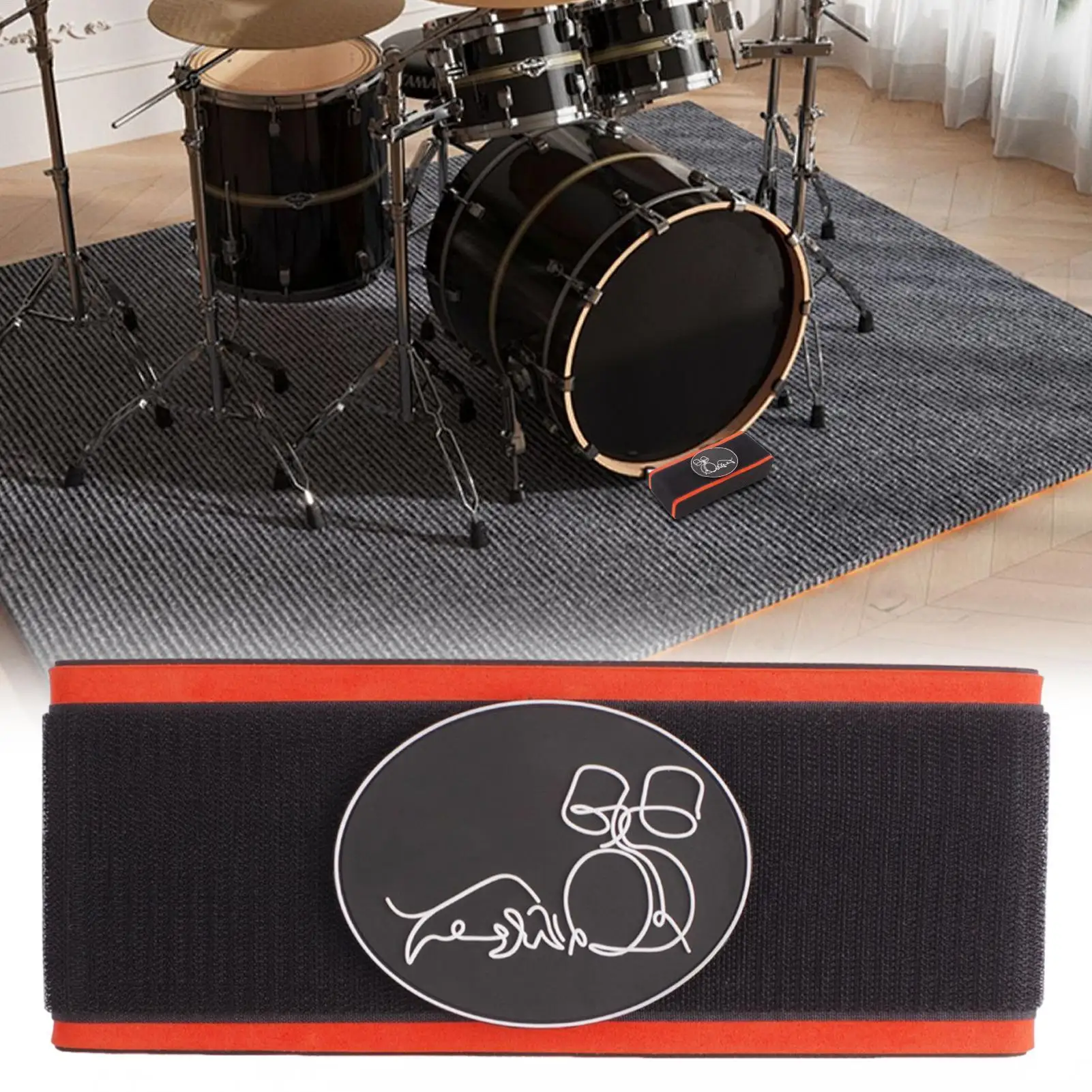 ركلة كتلة للطبول طبل الطابق حامي الحد من الضوضاء المضادة للانزلاق حصيرة لممارسة غرفة الفرقة بروفة أداء حي الموسيقى
