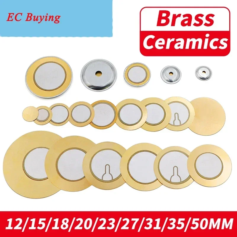 10Pcs Piezoelectric Piezo Ceramic Wafer Plate Buzzer Loudspeaker Diameter 12 15 18 20 23 27 31 35 50 MM For Arduino Diy Electro