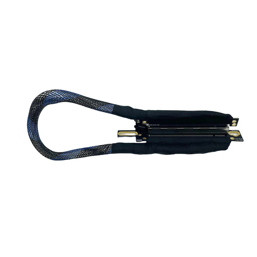 PCIE 5,0 X16 tarjeta gráfica GPU Cable de extensión plateado PCI-E 5,0 X16 GEN5 64GT \ S Cable adaptador Cable de servidor de alta velocidad
