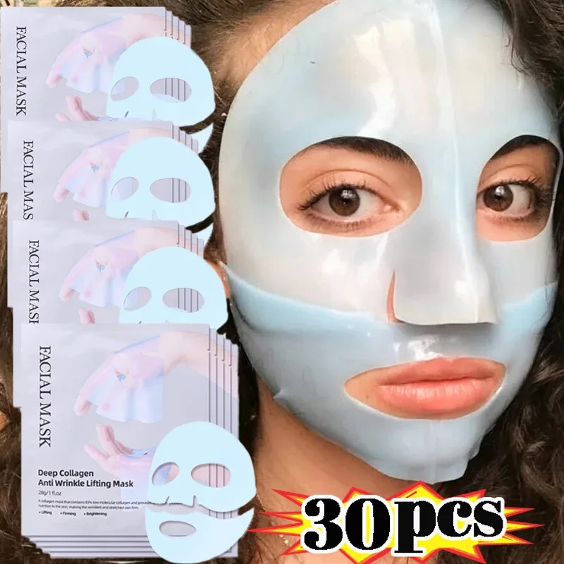 Bio Collagen Mask Skin Care Hydrating Absorbable Deep Moisturizing Overnight Mask Brighten Firming Shrink Pore Smooth Face Masks
