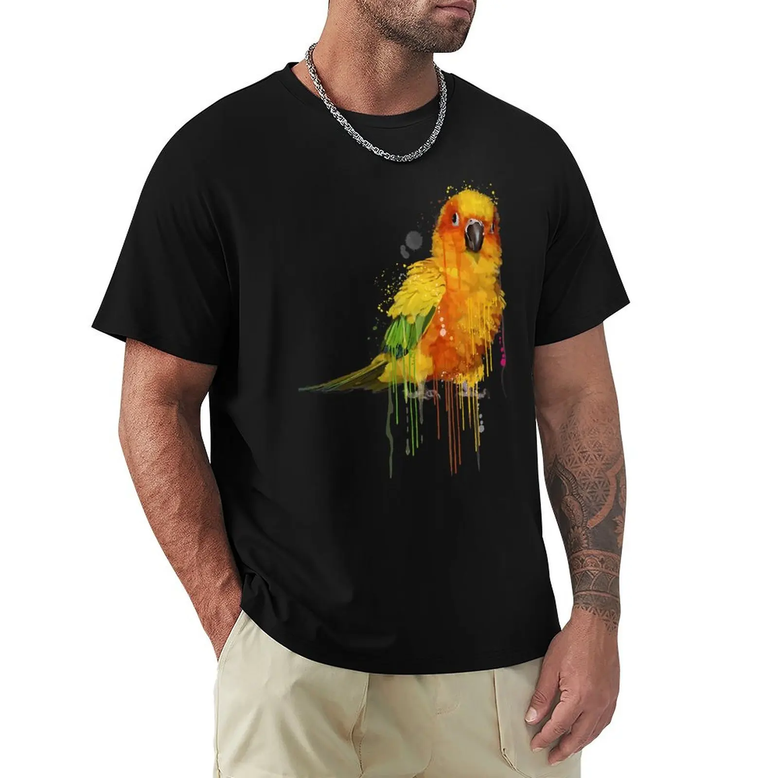 Sun Conure Shirt, Cute Conure Parrot T-Shirt Quick Dry Outdoor Sports T-Shirt