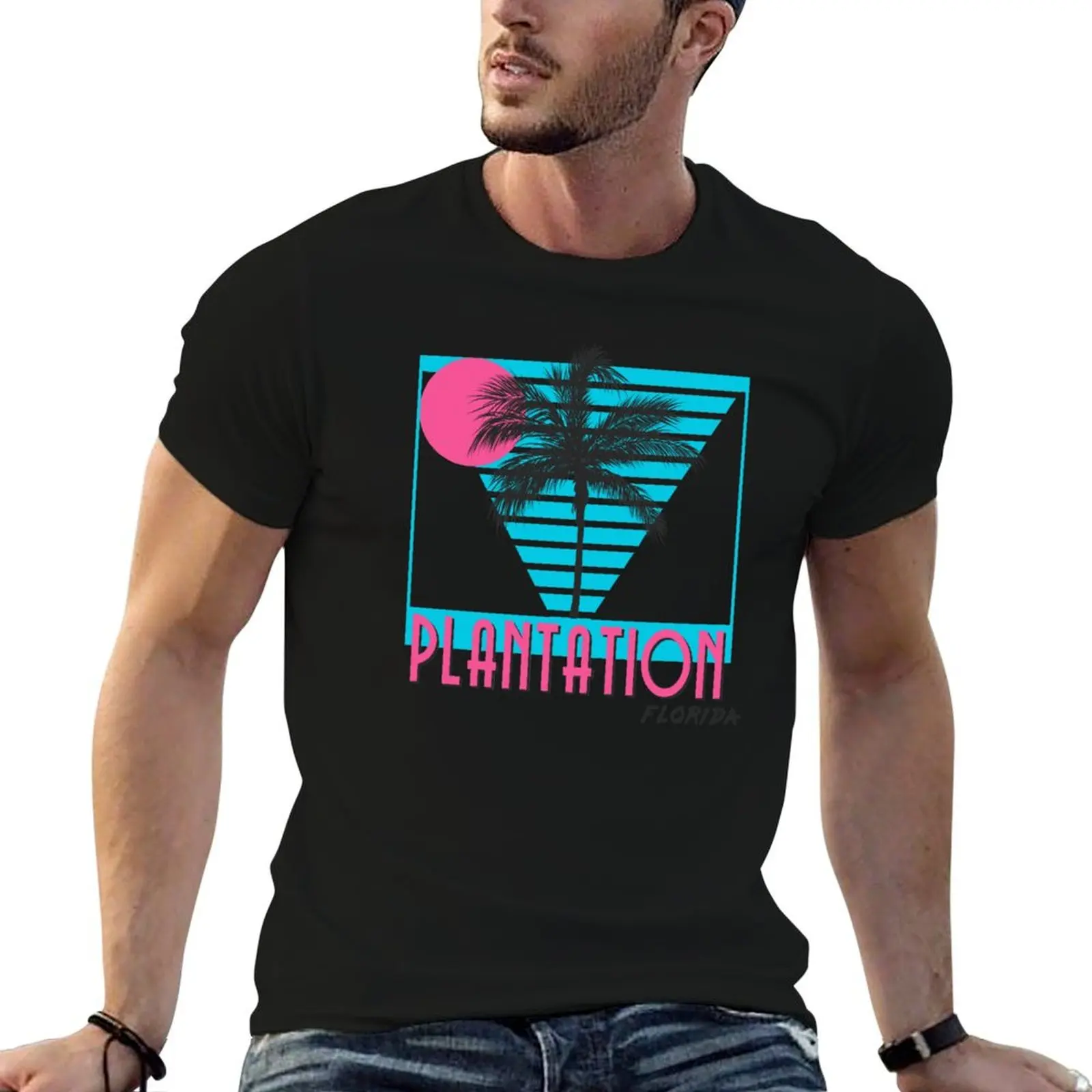 

Plantation Florida Vintage Souvenirs FL Palm Tree Retro T-Shirt shirts graphic tee man clothes tee shirts for men