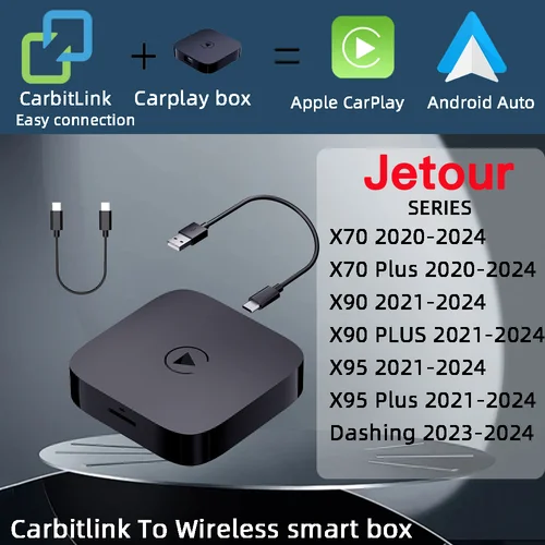 Jetour X70 X90 X95 Dashing cableado carbitlink Phonelink EasyConnection a inalámbrico carplay caja inteligente Android adaptador automático juego de coche