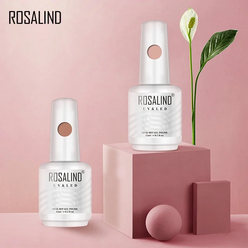 ROSALIND 15ml Glitter เจลเล็บ Super Bright Platinum กาวเล็บกาว UV LED BASE TOP Coat เจล Lacquer เล็บ