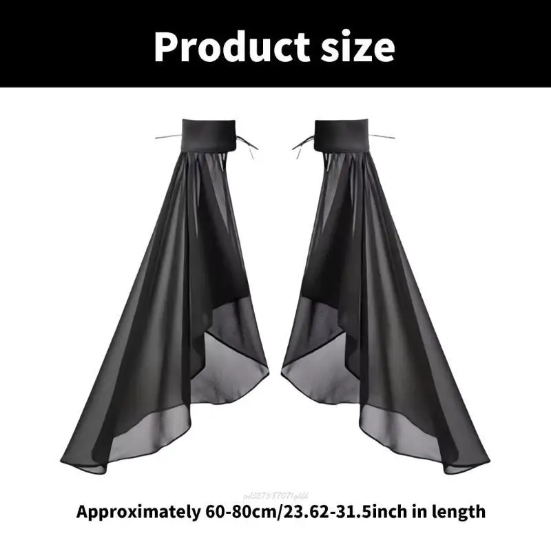 X5xa Bishop Sleeve Abito trasparente a maniche lunghe decorative eleganti maniche false