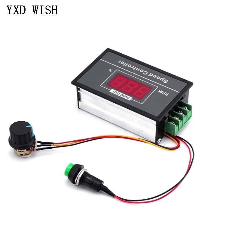 DC Motor Controller 6-60V 30A 0-100% Motor Speed Controller DC 12V 24V 48V PWM Speed Controller Rotary Poteniometer Switch