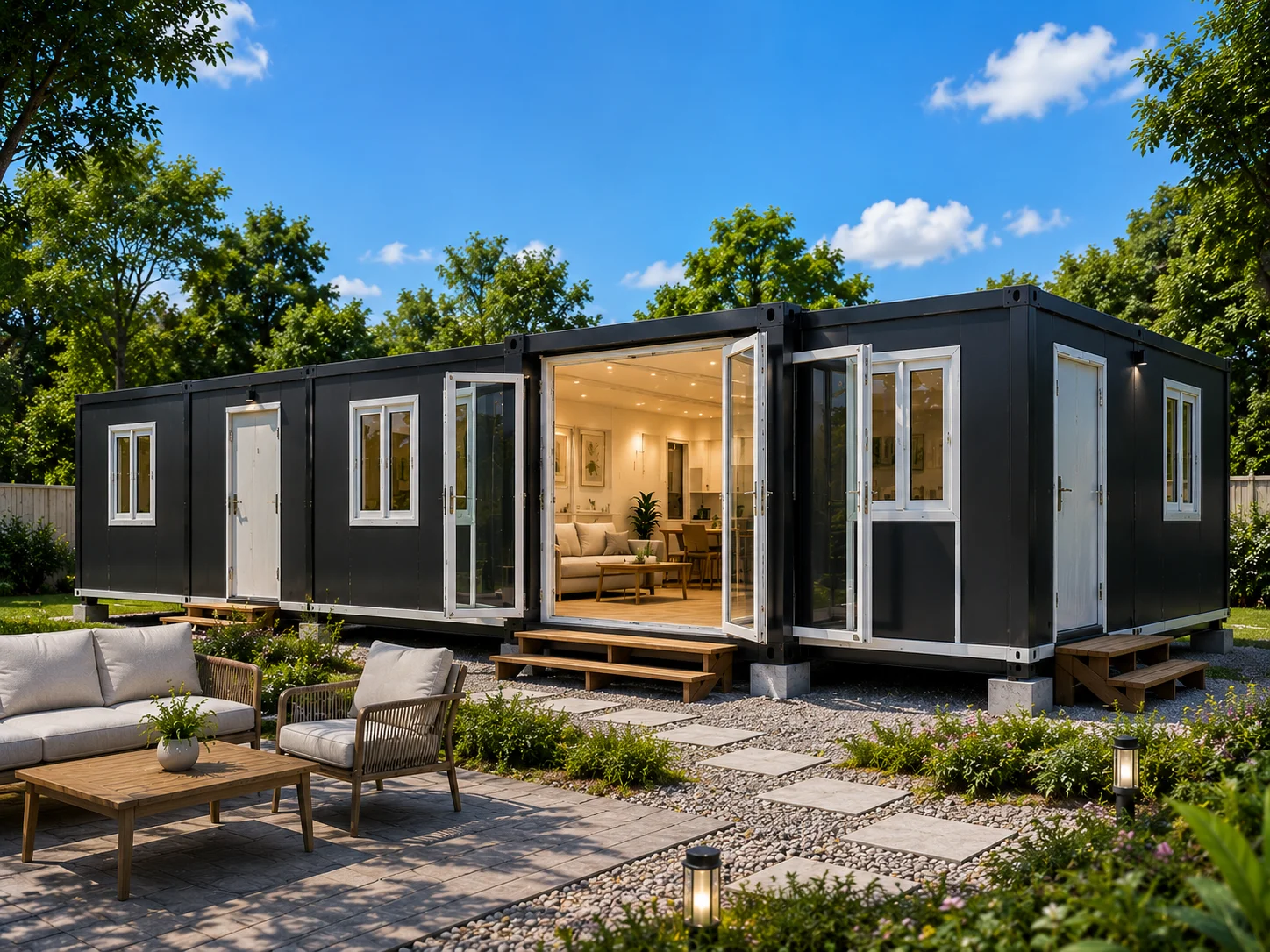 Latest Model Outdoor Entertainment Container Houses All Weather Large Space Container Heavy Duty Aluminum Alloy Prefab House