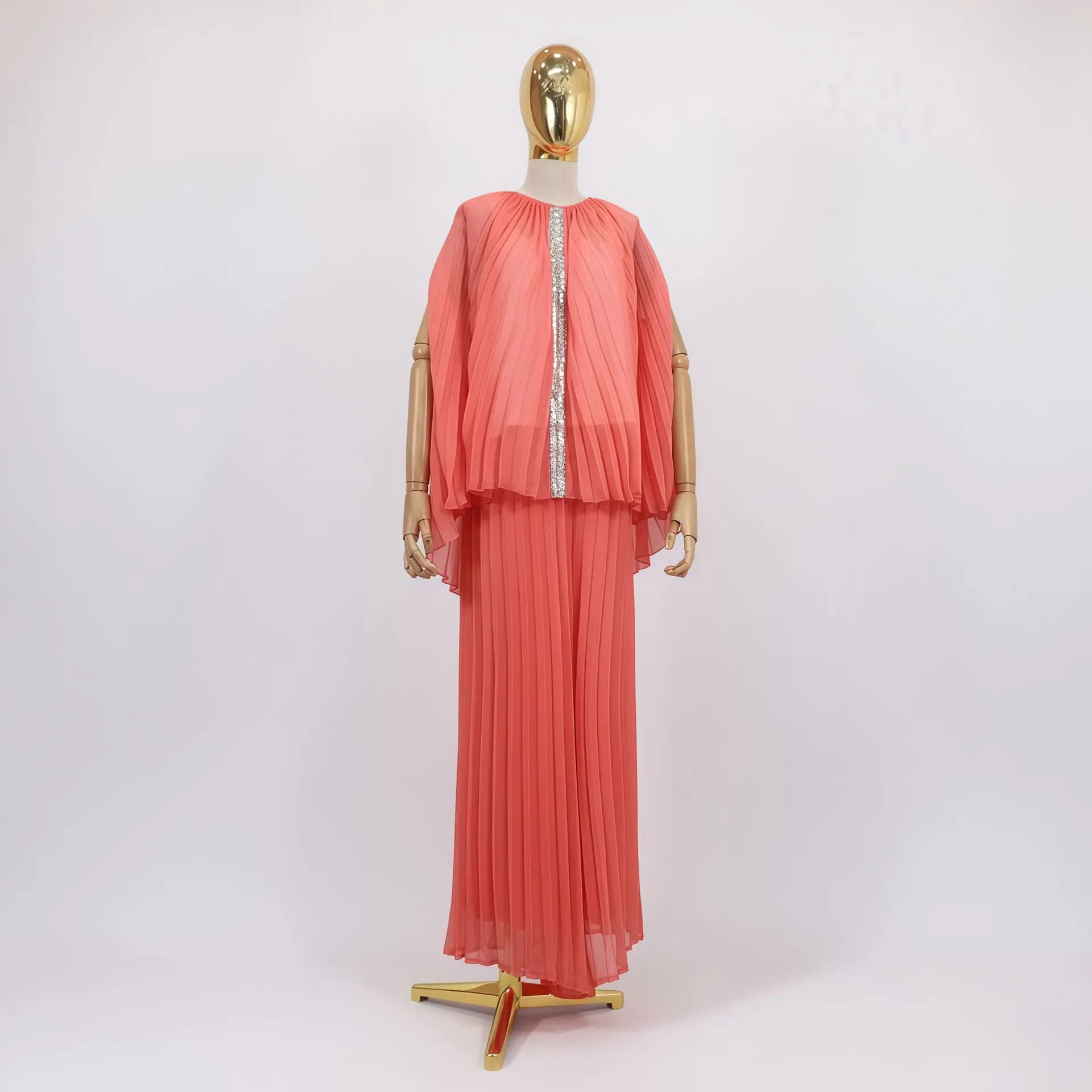 

Мусульманские комплекты в Дубае, женские плиссированные скромные топы на Ближнем Востоке, жилет и брюки, исламская турецкая одежда, мусульманский женский кафтан, новинка