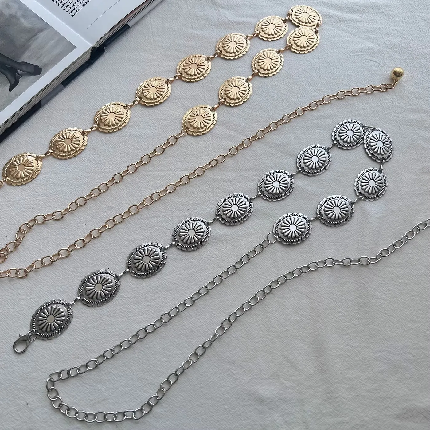 Sommerliche Metall-Taillenkette, Retro-Schmetterlings-Dünngürtel-Accessoires, Hunderte passende Kleider, Gürtelketten, hochwertig – Detail 5
