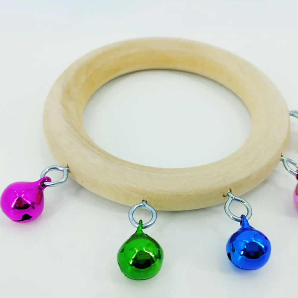 

2 шт. Детские погремушки из натурального дерева, полированные, безопасные, легкие, портативные, ручные колокольчики, тамбурин для раннего развития, для вечеринок