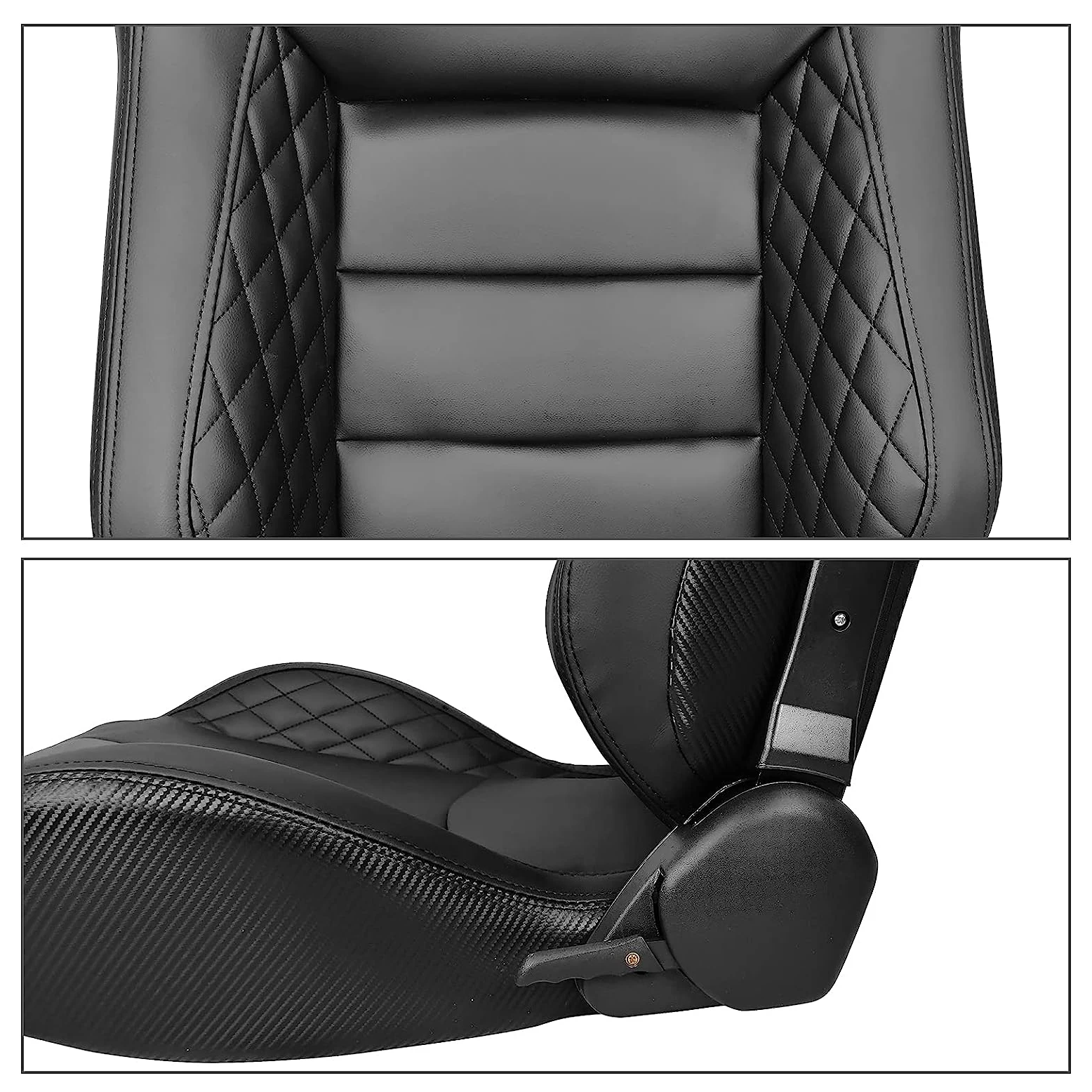 1053 Universal High Quality Leather Car  Vehicle Boat Seat Simulator Gaming Station Adjustable Sim Bucket Racing Seats view 4