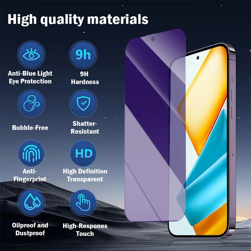 2-4Pcs HD Anti-Blue Light Tempered Glass For Honor 90 GT 200 70 10X 9X Lite 50 SE X50i X30 X10 Max High-Quality Screen Protector