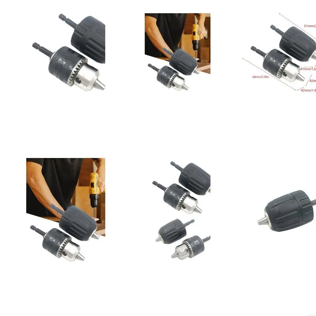 

Tool Less Drill Chucks Adapter Converter Suitable for Cordless Drills and Screw Guns 10mm Shank Quick Changing Mechanism