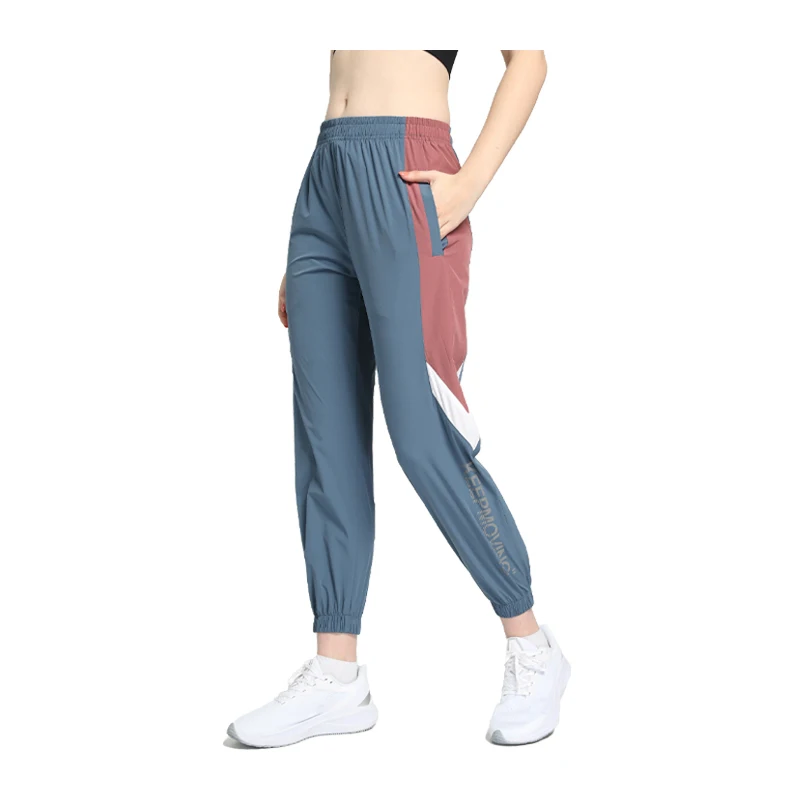 

Woman Running Trousers 2021 Autumn Yoga Training Leggings Loose High Waisted Gym Sports Pants Patchwork Prints Jogger Sweatpants