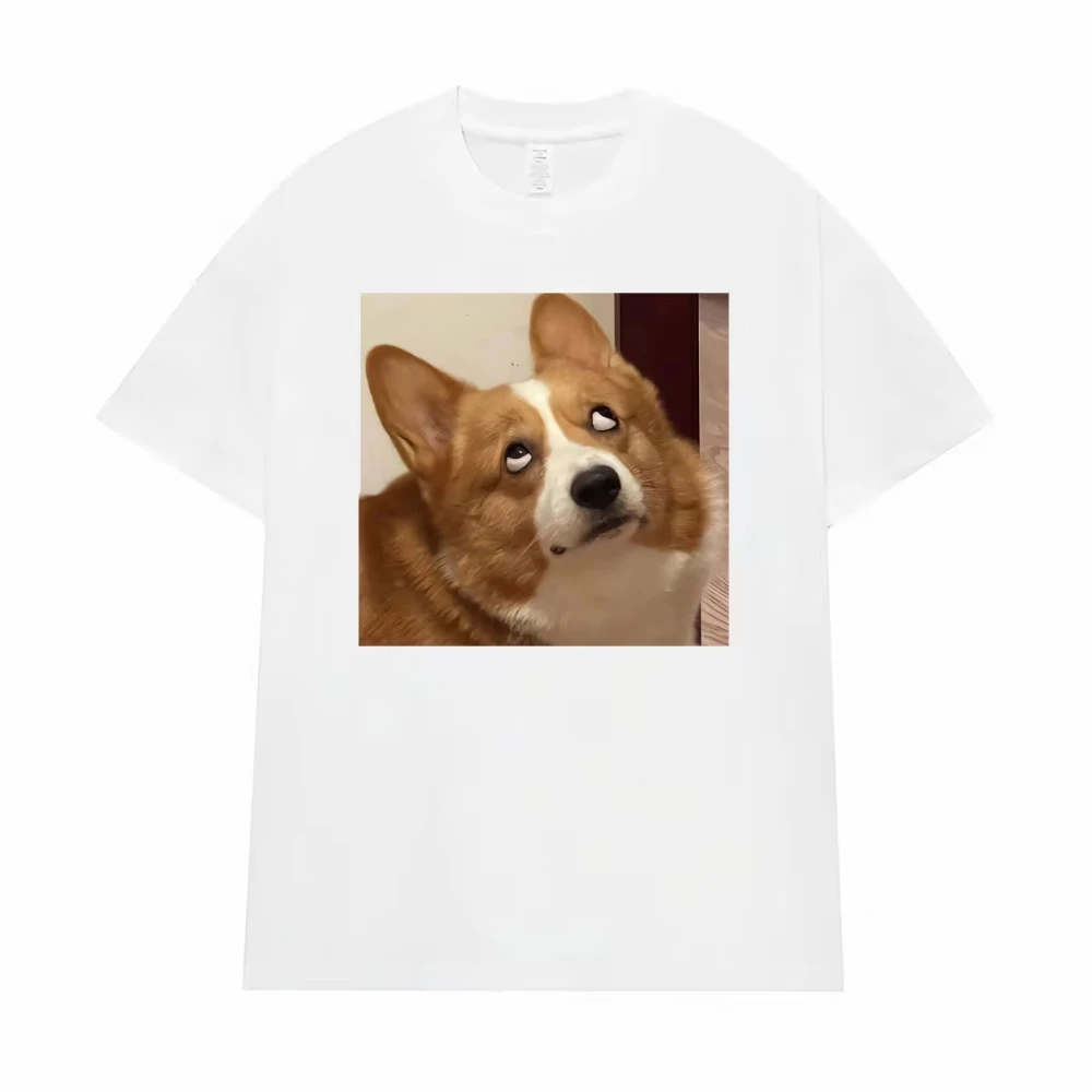 Funny Stressed Dog Meme Printed T Shirt Men's Women Harajuku Y2k Oversized Streetwear T-shirts Fashion Casual Cotton T Shirts