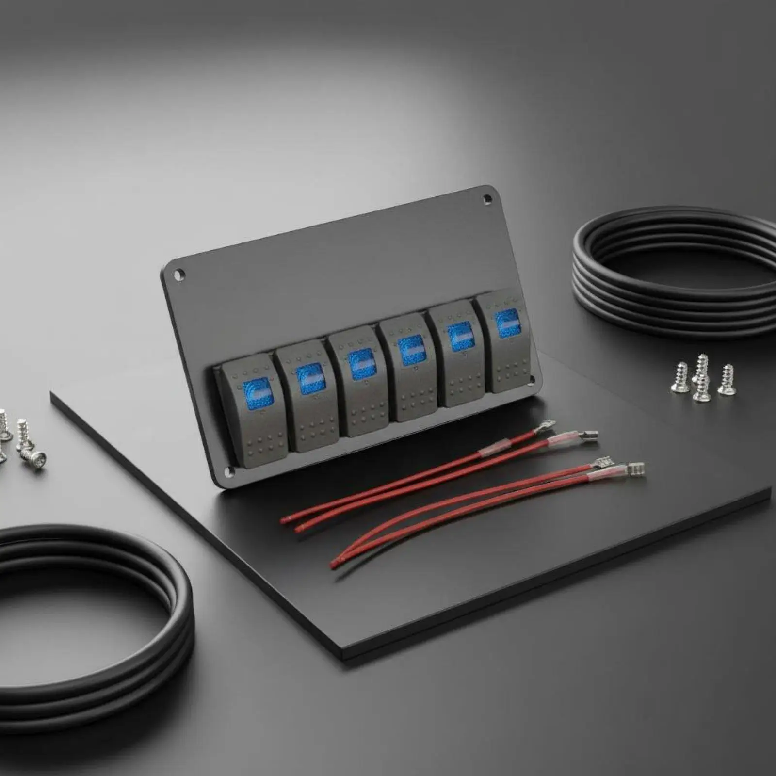 Multi Function Marine Switch Panel with USB C PD Ports and Voltmeter for Drifting Car Boat