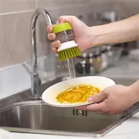 Kitchen Cleaning Brush, Multifunctional Pressing Automatic Liquid Dishwasher, Dish Scrubber with Soap Dispenser Clean Tools - Image 2