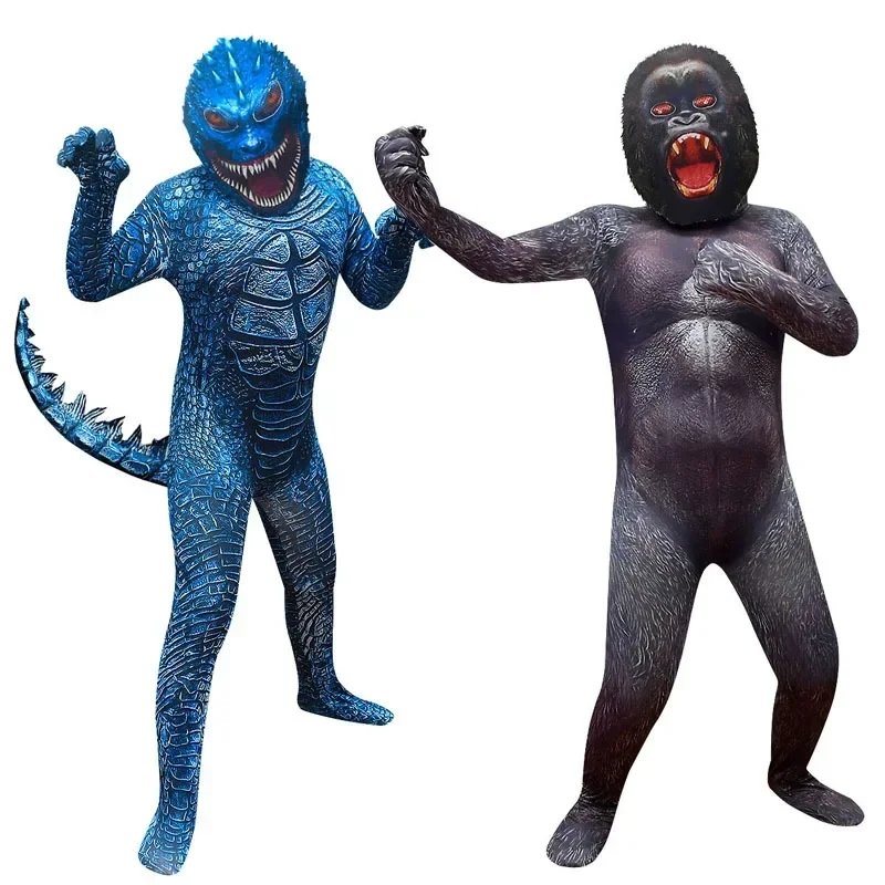 Boys G-Godzillae vs. King Kong clothes Child Dinosaur Monster Halloween Cosplay Child Cartoon Fantasia Carnival Cosplay Costume