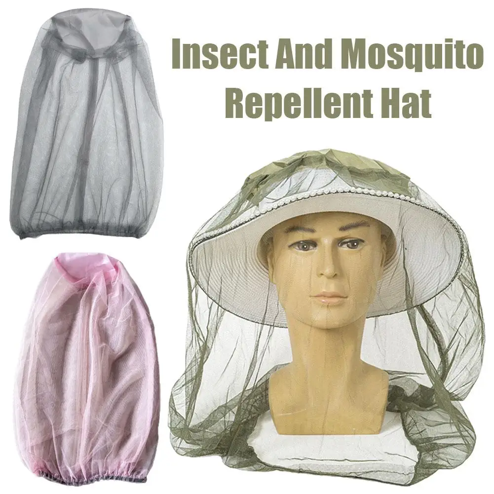 

New Outdoor Fishing Anti Mosquito Insect Garden Beekeeping Bug Nets Hat Net Camping Face Protector Mesh Fishing Head Hats O9N5