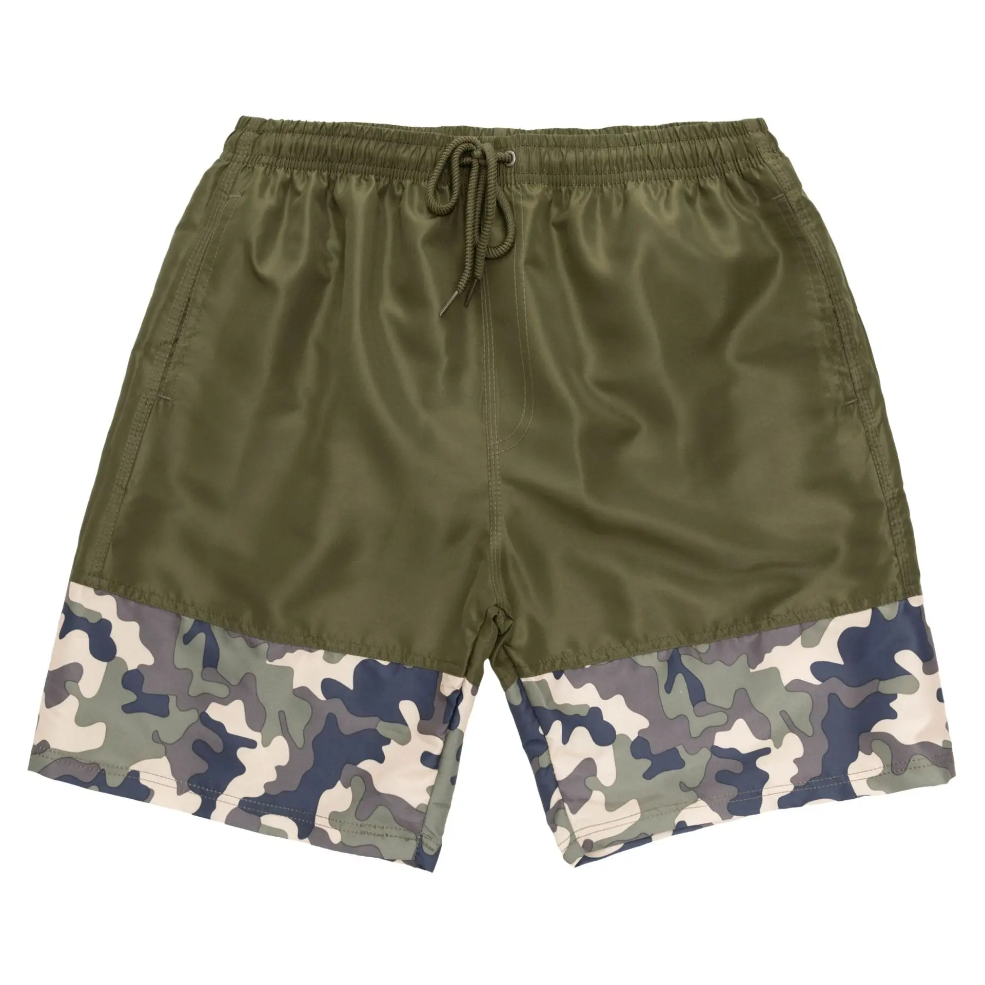 Printed Stitching Summer Outdoor Camouflage Men Sports Shorts Zipper Pocket Running Gym Fitness Basketball Training Beach Shorts