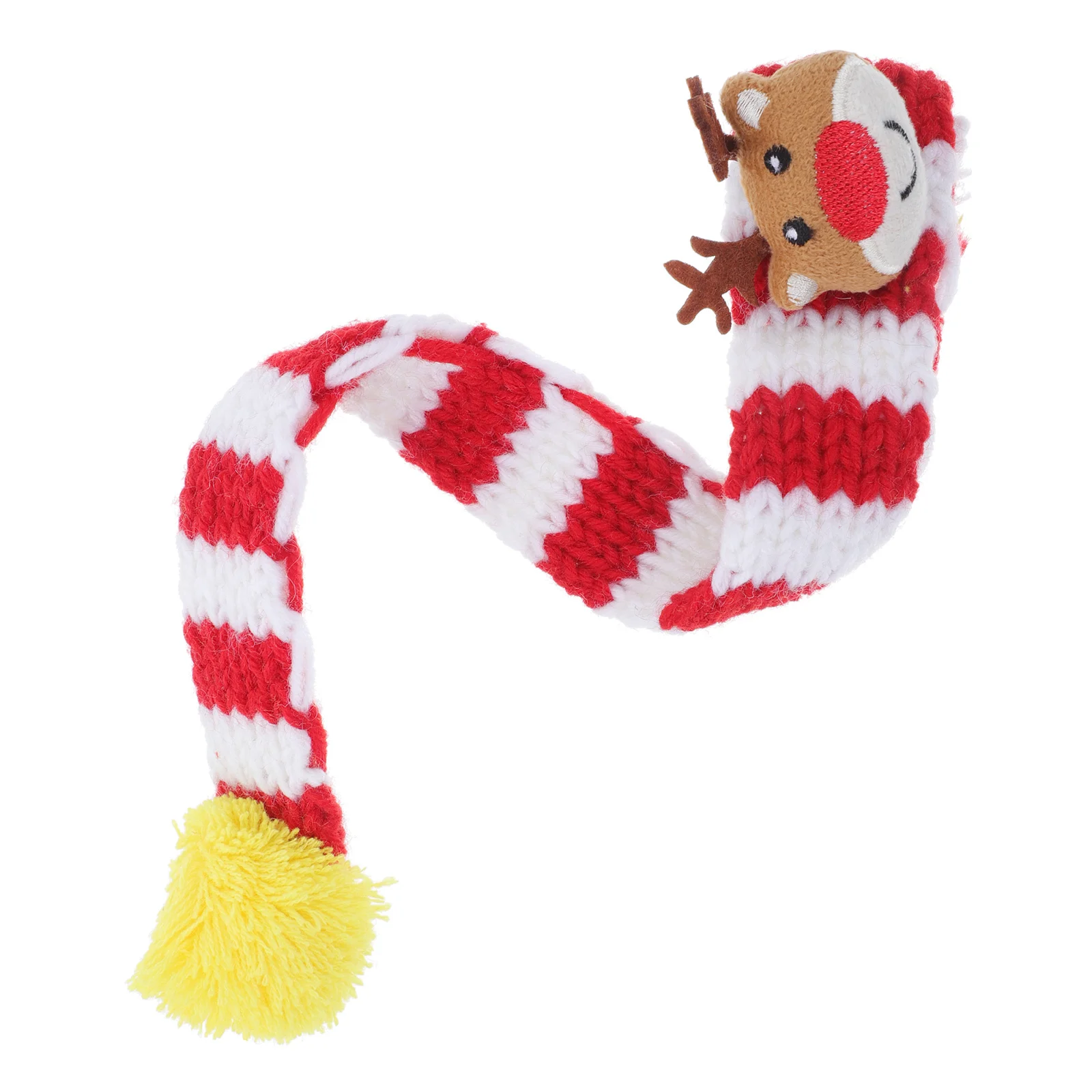 

Festive Christmas Pet Scarf for Cats Dogs Soft Comfortable Knitted Xmas Accessory Pompom Design Holiday Party Wear