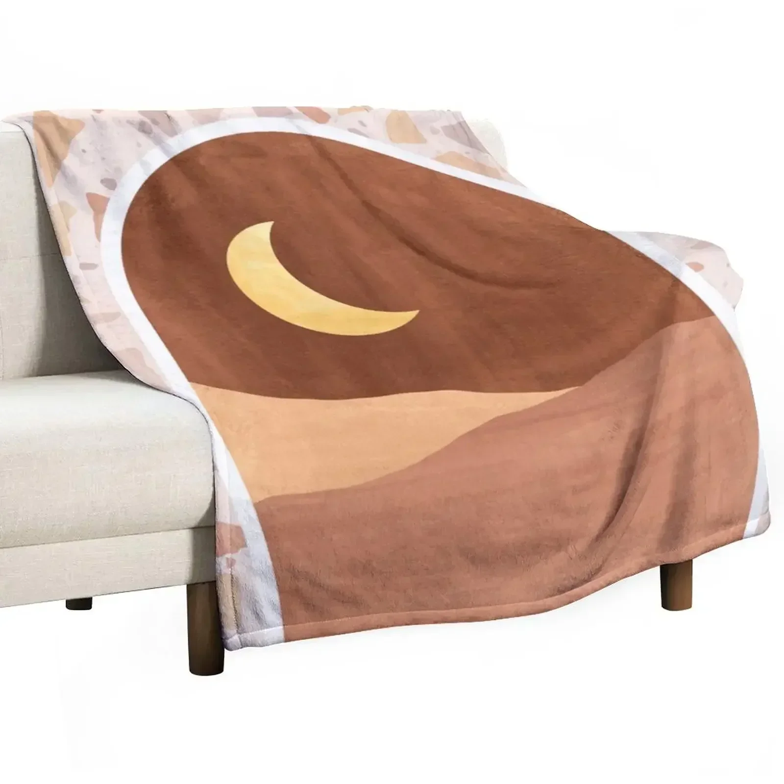 Boho moonlight in terrazzo arch Throw Blanket Camping Kid'S for sofa Flannels Shaggy Thin Blankets