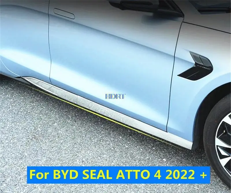 For BYD Atto 4 Seal 2022 2023 Car Styling Side Door Trim Strip Body Moulding Protection Skirt Hemline Frame Sticker Accessories