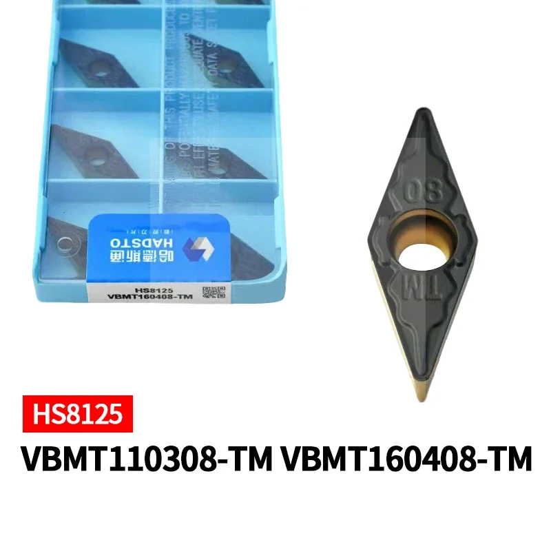 

10 шт. оригинальных твердосплавных плашек HADSTO VBMT110304 VBMT110308 VBMT160404 VBMT160408 VBMT160412 TM HS8125 для токарных станков с ЧПУ
