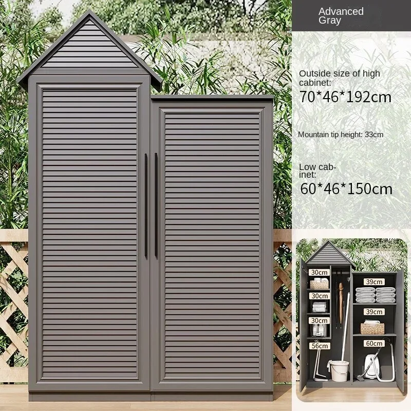 

Xl Outdoor Aluminum Alloy Storage Cabinet Waterproof Locker Outdoor Garden Tool Cabinet