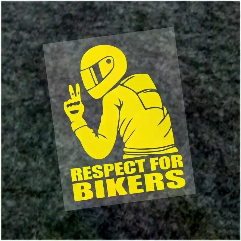 Respect For Bikers Scratch‑Proof Waterproof Car Sticker Multi Color Choices Perfect For Motorcycle Helmet Laptop Decor