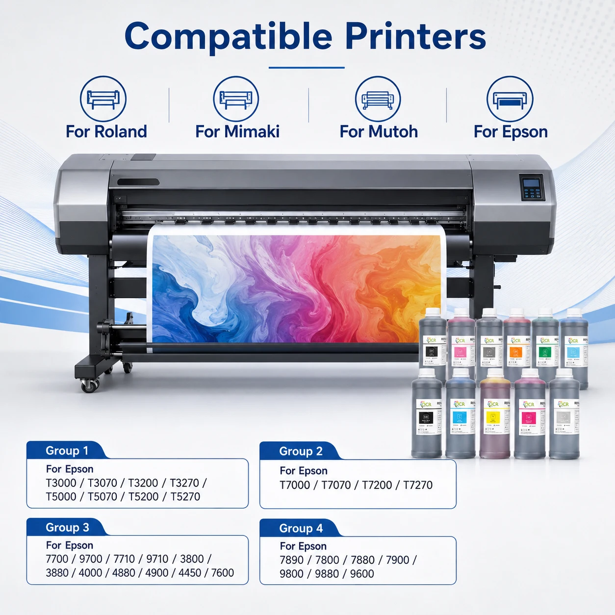 1000ML Dye Ink For Epson T3270 T5270 T7270 3800 3880 4000 4880 4900 4450 7600 7710 7890 7800 7880 7900 9800 9880 9600 Printing view 4