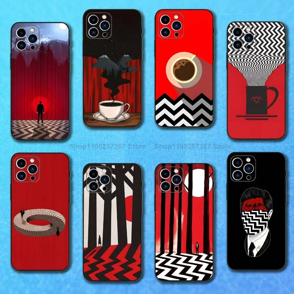 

W-Welcome To T-Twin Peaks Phone For iPhone 13,12,15,14,11,16,17,Plus,Pro Max,XS,X,XR,SE,Mini,8,7,Soft Silicone Black