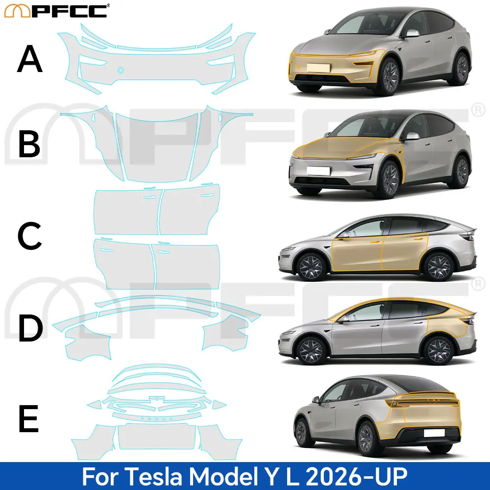 9Mil TPU Paint Protection Film For Tesla Model Y L 2026 2027 Pre-cut PPF Matte Clear Bra Anti-Scratch Resistant Repairable Cover