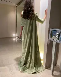 Fashionvane-Vestidos de Fiesta de Arabia Saudita para mujer, ropa de noche de manga larga con apliques de cuentas, 2024