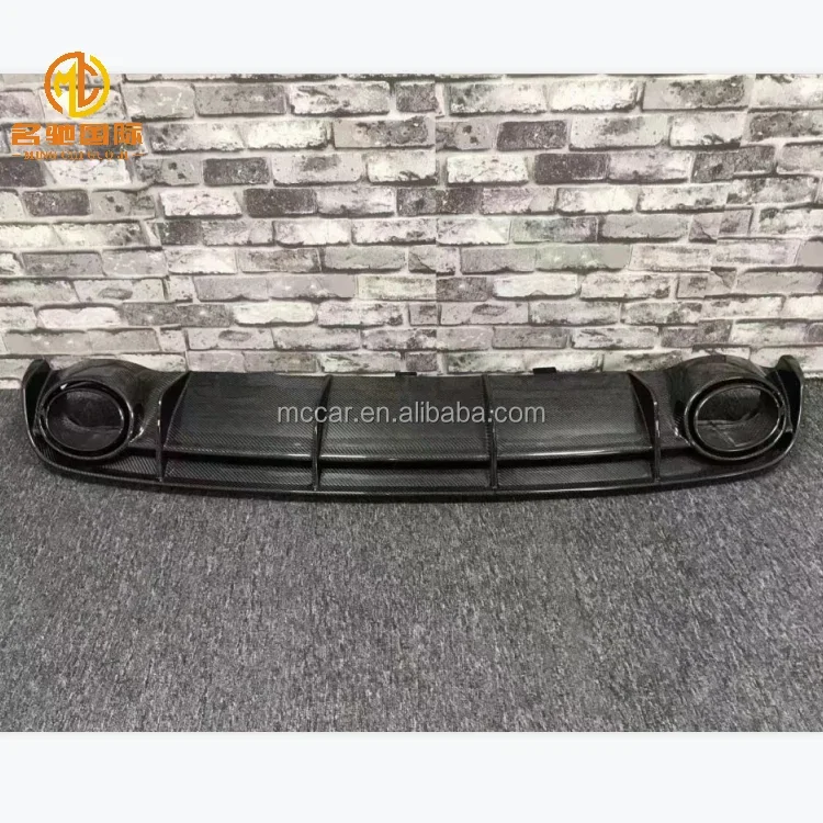 For Audi A6 Avant Carbon Fiber Rear Diffuser Bumper RS6 Style