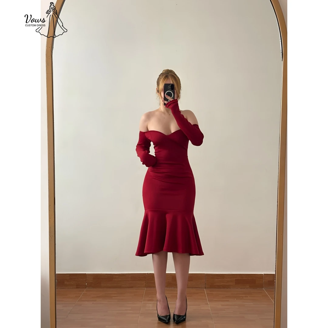 Vows bougie robes formelles pour Occasions spéciales sur mesure robe de bal robe queue de poisson jupe luxueuse robe de soirée gants bal