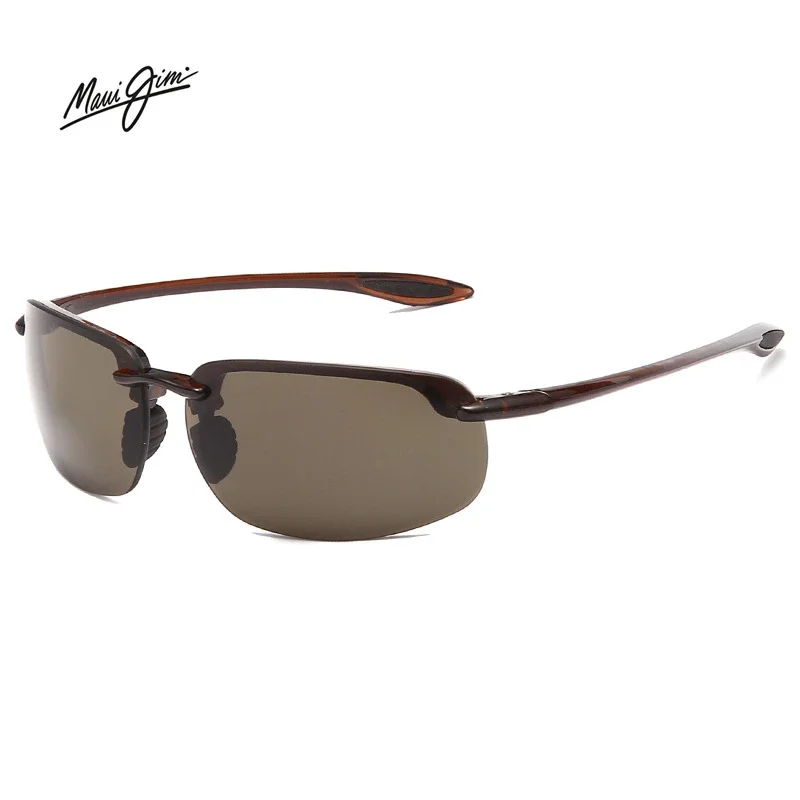 Maui Jim kacamata hitam tanpa bingkai olahraga klasik kacamata hitam Pria Wanita Pria mengemudi Golf persegi panjang bingkai sangat ringan kacamata matahari UV400