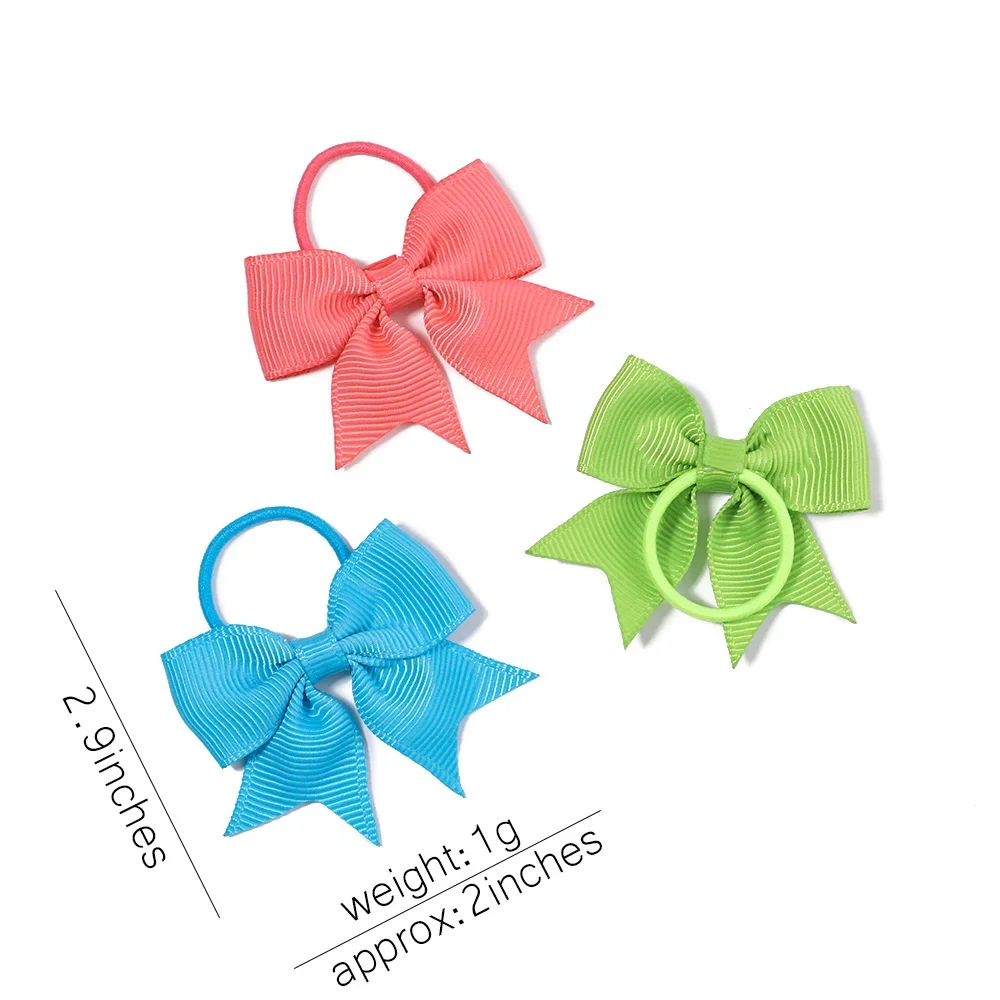 5/10/20Pcs/lot Grosgrain Ribbon Pigtail Hair Bows Elastic Ties Hair Bands Holders Hair Accessories for Baby Girls Infants