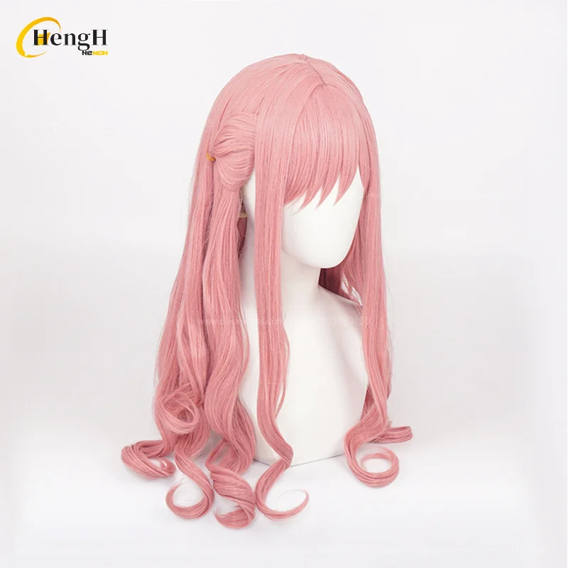 Anya Forger Cosplay Perruque pour Femme, Cheveux Bouclés, Rose, Bonnet, Anime, Heat Degree, Halloween Party, Adulte, Long, 58cm, En Stock