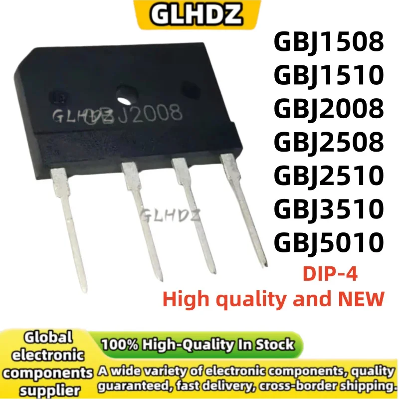 10Pcs DIP-4 GBJ1508 GBJ1510 GBJ2008 GBJ2508 GBJ2510 GBJ3510 GBJ5010 High quality and NEW in stock