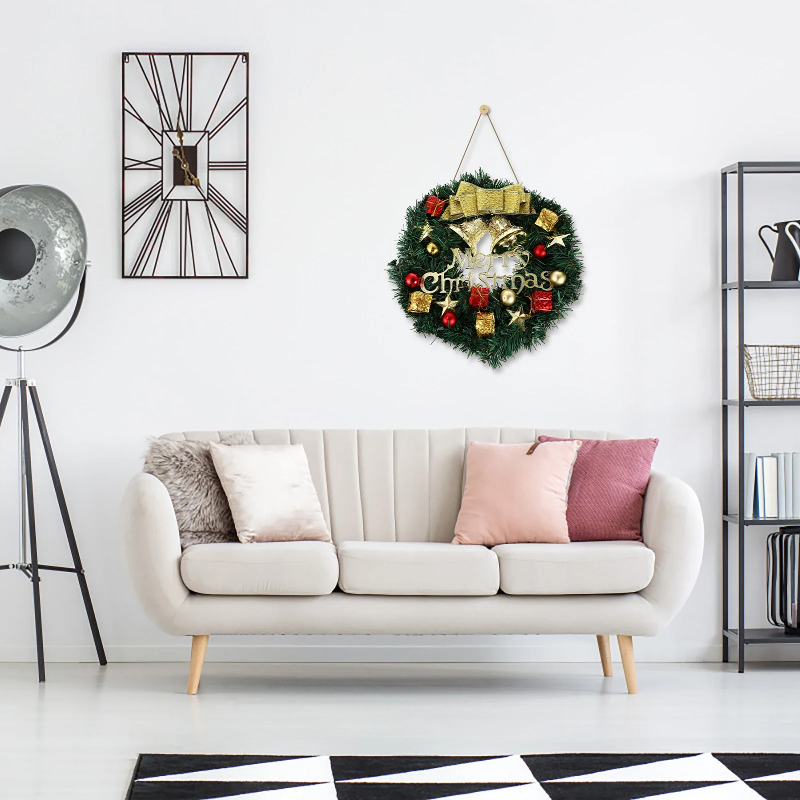 

Artificial Wreath PVC Artificial Wreath Pendant Material Festive Christmas New Year Wall Hangings Door Decor