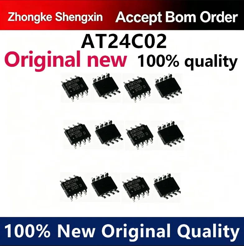 （5pcs-100pcs）New 24C02 24C02N AT24C02BN-SH-T Memory/Serial AT24C02 SMT SOP8