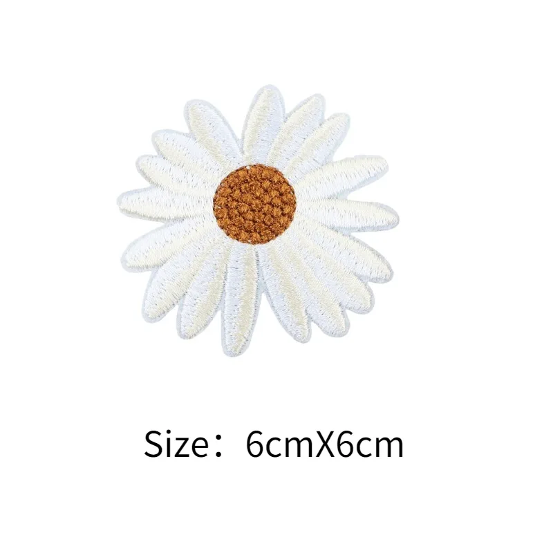 1 PCS Sunflower Daisy Embroidery Patch Chrysanthemum loCthes Hat Backpack DIY Ironing Patch Decorative Accessories