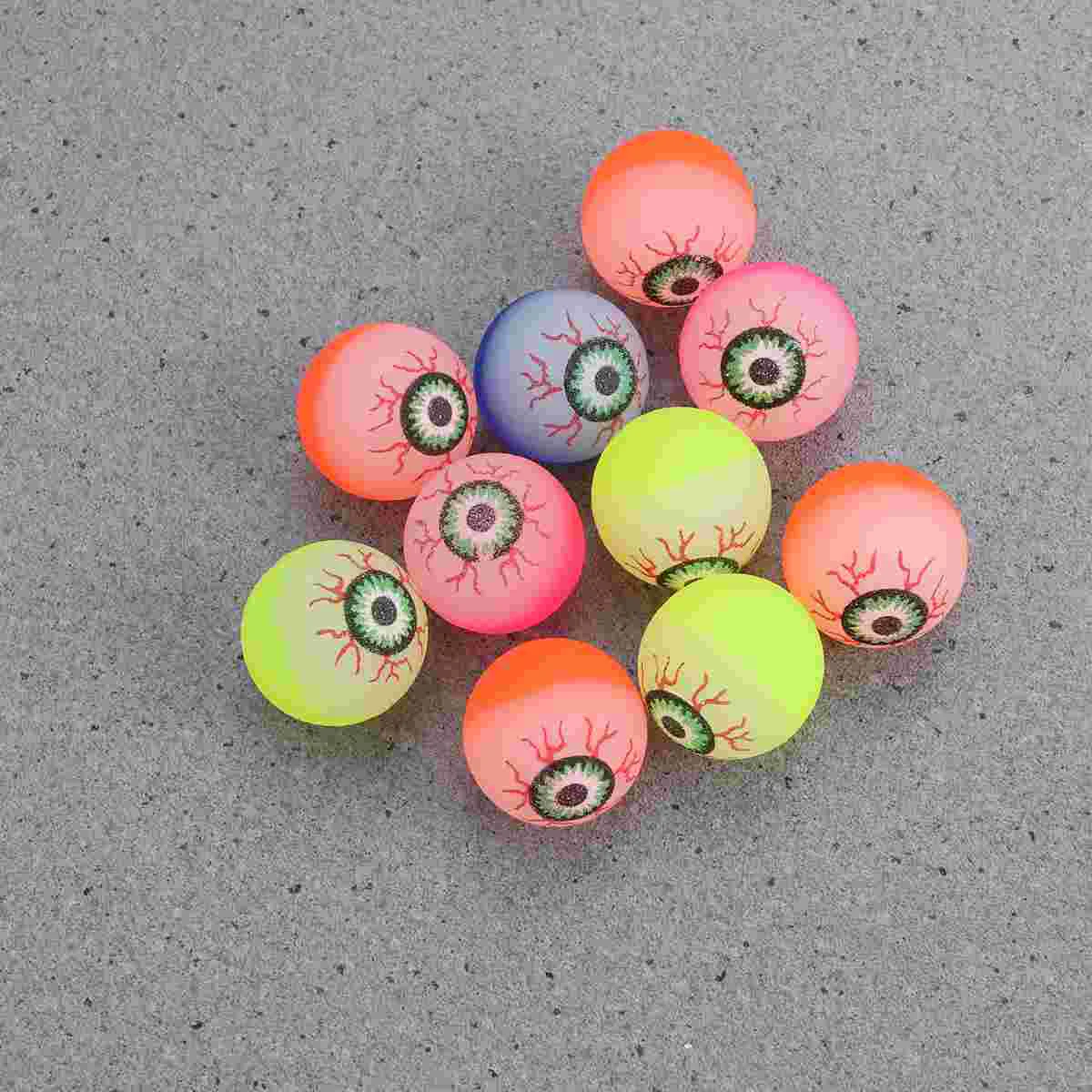 30pcs 32mm Halloween Bouncy Balls Scary Eye Balls Halloween Party Supplies (Random Color) bouncy balls party favors