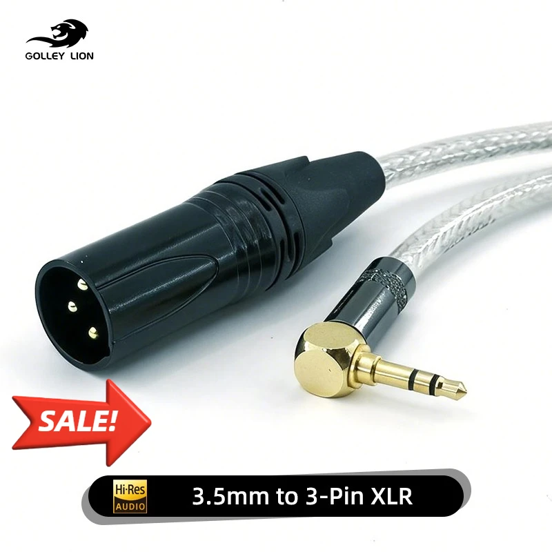 

XLR 3-Pin To 3.5mm Cable Unbalanced 3.5 To XLR Male Microphone Audio Cable for Computer SLR Camera Record Canon Cord